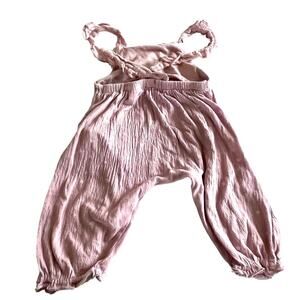 Zara baby girl ruffled muslin overalls size 3/6 months